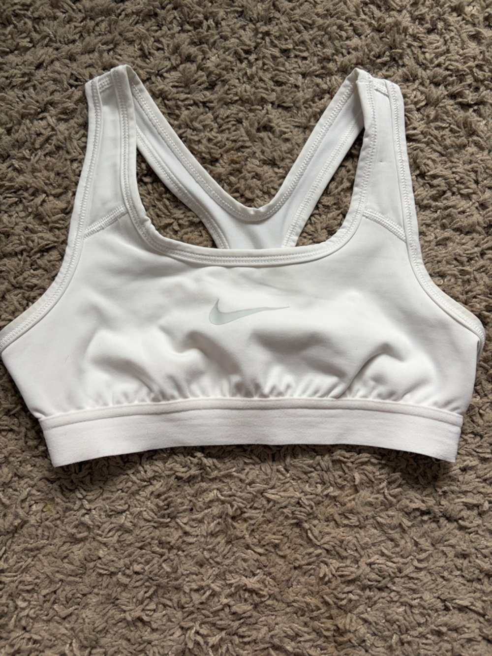 Nike White Racerback Medium-Support Sports Bra